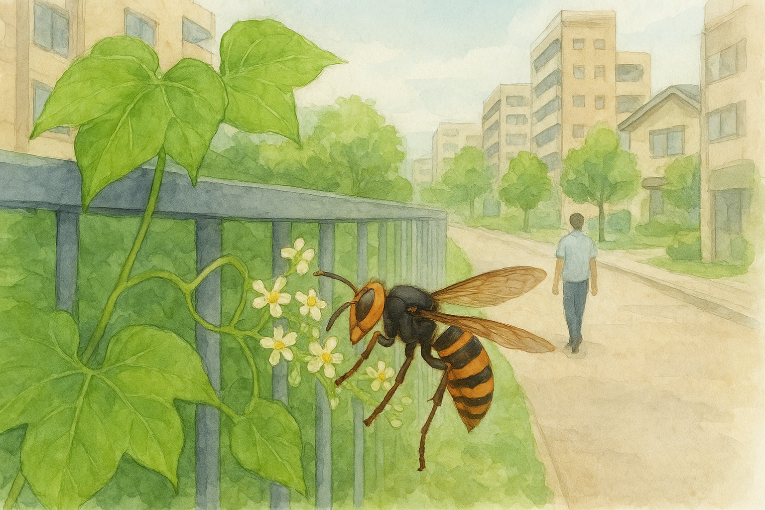 スズメバチ注意イラスト①