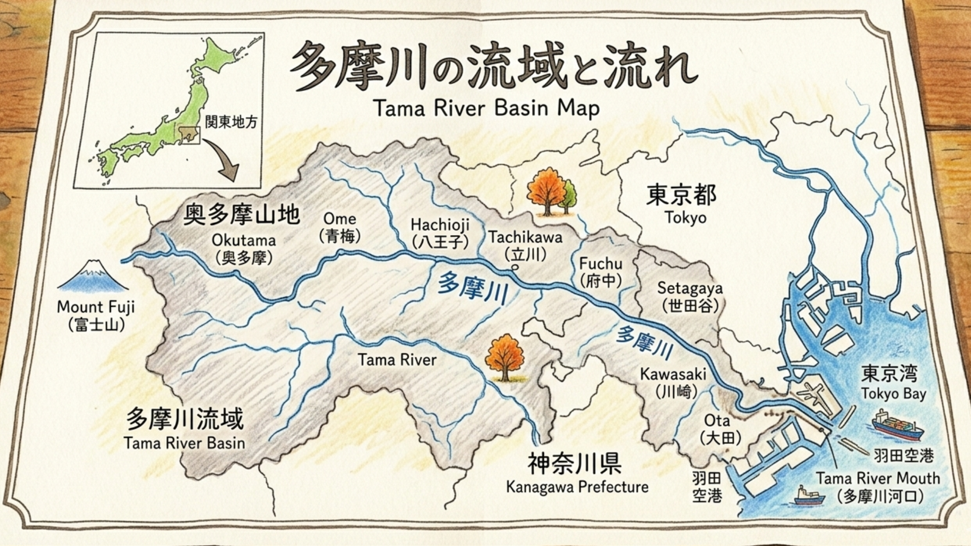 多摩川の河原